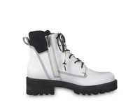 Tamaris Botki damskie - Ocieplane, na zamek - rozmiar 39 - białe skórzane