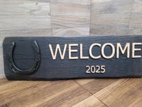 Decha deska drewniana WELCOME powitanie parapetówka prezent na szczęście