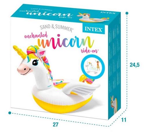Duży Dmuchany Materac Jednorożec 198x140 cm INTEX do Basenu Jezioro Plaża na Arena.pl