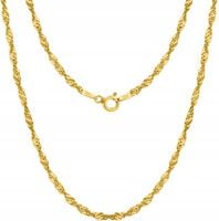 Łańcuszek srebrny singapur damski naszyjnik srebro pozłacane 925 60 cm