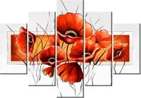 105CM 150CM OBRAZ 5 ELEM MAKI BIAŁYM DRUK