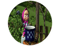 Opłatek na tort Masza i Niedzwiedź