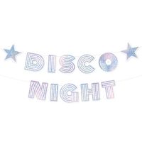 Baner papierowy Disco Night srebrne Disco 182cm