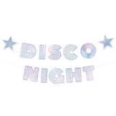 Baner papierowy Disco Night srebrne Disco 182cm
