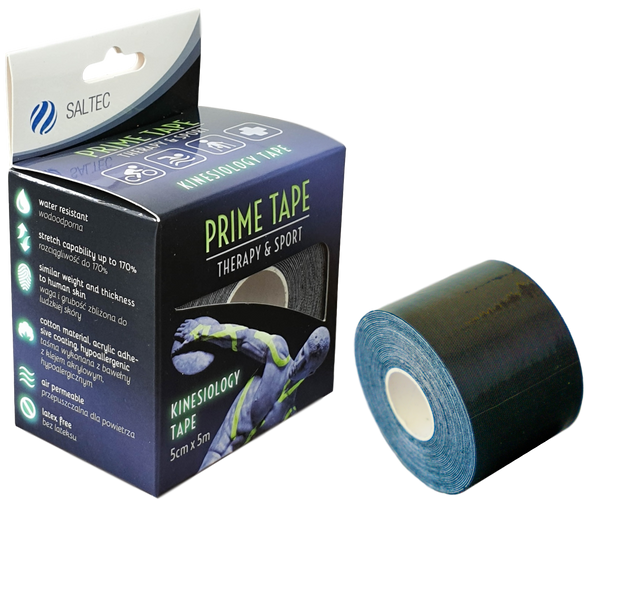 Plastry Kinesio taśma sportowa CZARNA zdjęcie 2