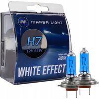 ŻARÓWKI H7 12V 55W MARBA LIGHT WHITE EFFECT SUPER ŚNIEŻNE BIAŁE ŚWIATŁO