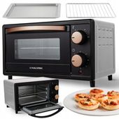 MINI PIEKARNIK 10L CZARNY OSZCZĘDNY FUNKCJONALNY KOMPAKTOWY AKCESORIA