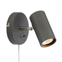 Sypialniany kinkiet z włącznikiem Costilla metalowy szary