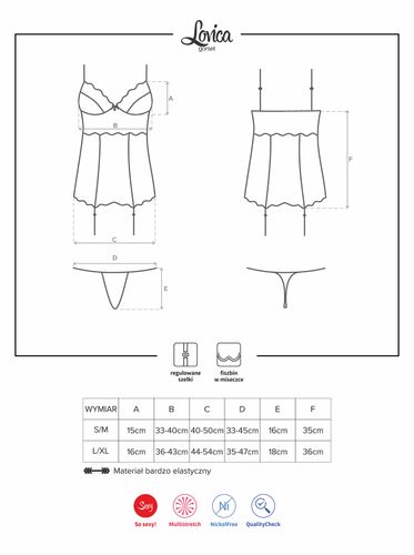 bielizna lovica gorset i stringi  s/m na Arena.pl