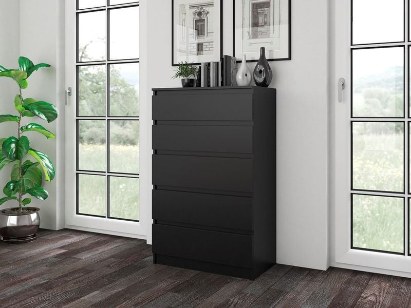 M5 MALWA KOMODA 5 SZUFLAD CZERŃ zdjęcie 6