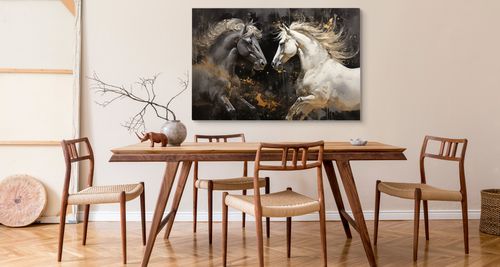 Obraz Canvas KONIE Zwierzęta Abstrakcja Elementy Złota 120cm x 80cm na Arena.pl