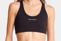 Sporty&Rich Biustonosz sportowy z logo Serif w kolorze czarnym S