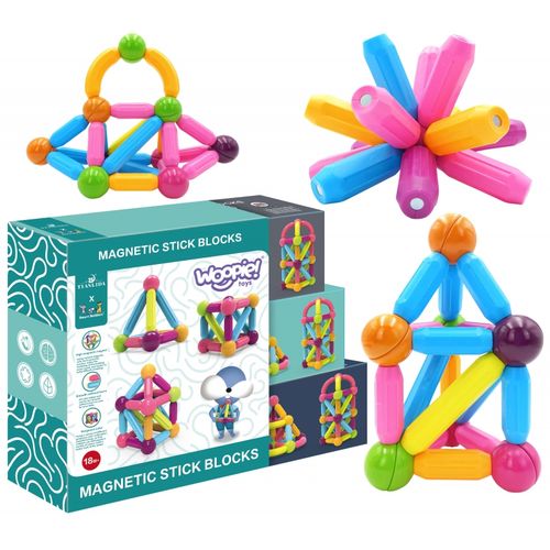 WOOPIE Magnetyczne Klocki Konstrukcyjne Edukacyjne Duże Grube 38 el. na Arena.pl