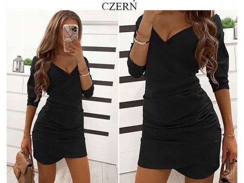 SUKIENKA DOPASOWANA DEKOLT ODKRYTE RAMIONA KOLORY na Arena.pl