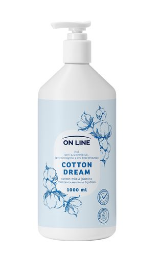 ON LINE Płyn do kąpieli i żel pod prysznic 2w1 Cotton Dream 1000 ml na Arena.pl