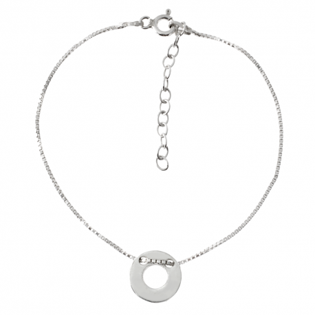 SREBRNA BRANSOLETKA CELEBRYTKA KÓŁKO Z DZIURKĄ PRÓBA SREBRA 925 GRAWER GRATIS zdjęcie 2