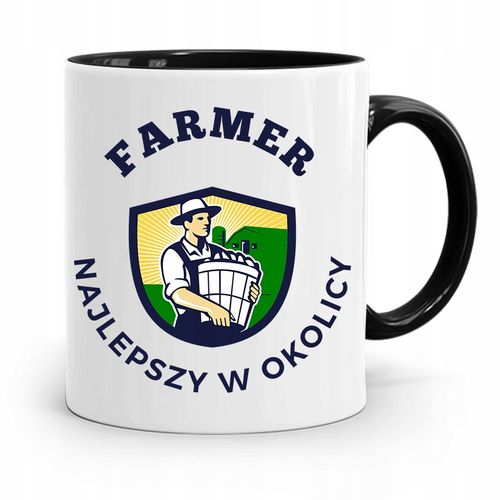 Dla Rolnika Kubek Czarny Najlepszy W Okolicy Z Nadrukiem Ze Zdjęciem na Arena.pl