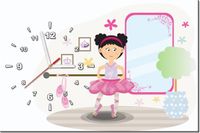 60CM 40CM ZEGAR OBRAZ BALETNICA MAGDA DRUK PŁÓTNO RAMA