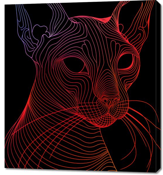 Obraz 90x100cm Cyfrowa Kocica zdjęcie 1