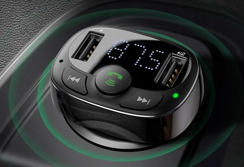 BASEUS TRANSMITER ŁADOWARKA 2xUSB FM BLUETOOTH CZYTNIK KART MICRO SD na Arena.pl