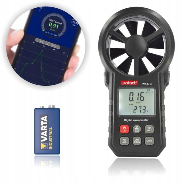 ANEMOMETER MIERNIK WIATRU DO KLIMATYZACJI WIATROMIERZ APLIKACJA BLUETOOTH zdjęcie 1