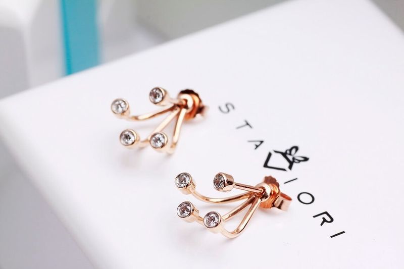 Emaga Złote kolczyki KRD2003 - Diament zdjęcie 4