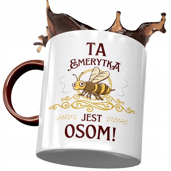 Kubek Bordowy Dla Emerytki Jest Osom! Prezent Z Nadrukiem Ze Zdjęciem zdjęcie 1