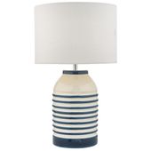 Ceramiczna lampa stołowa Zabe ZAB4223 Dar Lighting w paski niebieska biała