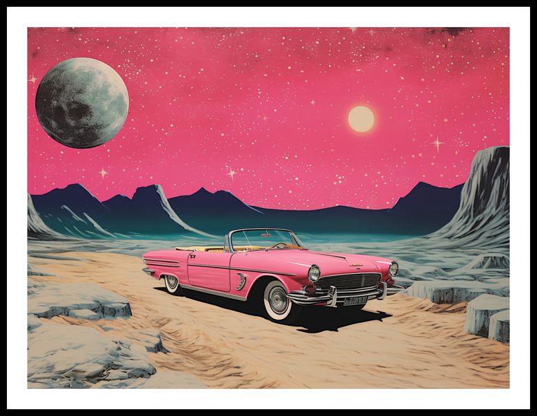 Plakat 80x60cm Kabriolet W Kosmosie zdjęcie 3