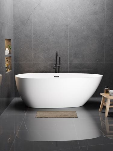 Wanna Gullfoss 170 x 75 cm wolnostojąca Akrylowa biała system przelewowy na Arena.pl
