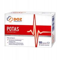 Potas DOZ 100 szt wspiera serce pracę mięśni i prawidłowe ciśnienie