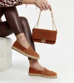 Brązowe ażurowe espadryle Gordana 38