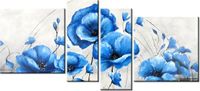 120CM 55 OBRAZ 4 ELEM NIEBIESKIE MAKI ŚCIENNY