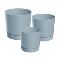 Doniczka okrągła Tubo + podstawka Zestaw 3szt.