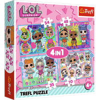 Puzzle - "4w1" - Poznaj laleczki / MGA LOL Surprise! Trefl 34613