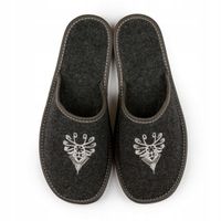Góralskie Kapcie Męskie Filc Pantofle Parzenica
