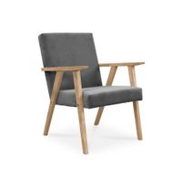 Fotel LISEK - PRL / ciemny szary / noga buk / PA06