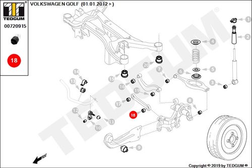 VW GOLF TULEJA DRĄŻKA TYLNEGO 03- na Arena.pl