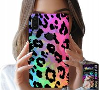 ETUI DO HUAWEI P SMART 2019 - KOLOROWA TĘCZOWA PANTERKA PLECKI SZKŁO