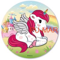 Opłatek na tort Urodziny Jednorożec Konik Pegaz Koń Kuc Tekst Gratis