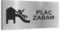 Tabliczka nierdzewna DOWOLNY TEKST PLAC ZABAW Tablica SREBRNA informacyjna