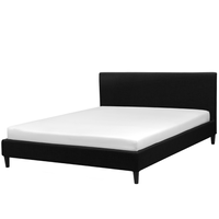 Łóżko tapicerowane 160 x 200 cm czarne FITOU