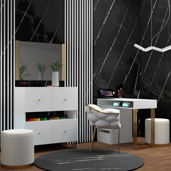 REGAŁ KOMODA KLARA 90 CM BIAŁY MAT nogi metal salon sypialnia zdjęcie 13