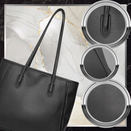 Torebka Skórzana Damska Czarna BAD&BAGS Na Ramię Torba Pojemna Shopperka na Arena.pl