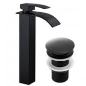 Zestaw bateria do umywalki  stojąca i korek klik-klak czarny - Yoka