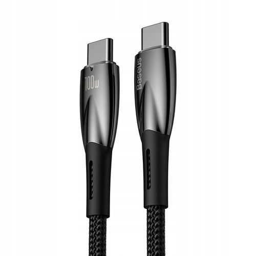 BASEUS kabel Typ C do Typ C PD 100W Glimmer 2m 200cm black wytrzymały oplot na Arena.pl