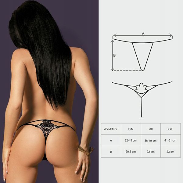 Stringi Luiza Obsessive. Czarne, wycięte. zdjęcie 3