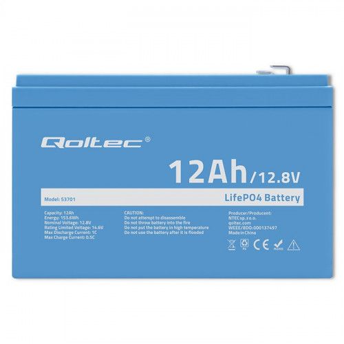 AKUMULATOR LIFEPO4 QOLTEC 12V BMS 12AH zdjęcie 1
