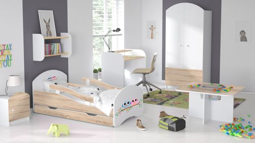 Łóżko dziecięce LEO 140x70 biało-sonoma na Arena.pl