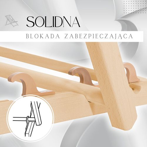 Leżak ogrodowy, drewniany z 3-stopniową regulacją, plażowy, balkonowy, pomarańczowy na Arena.pl